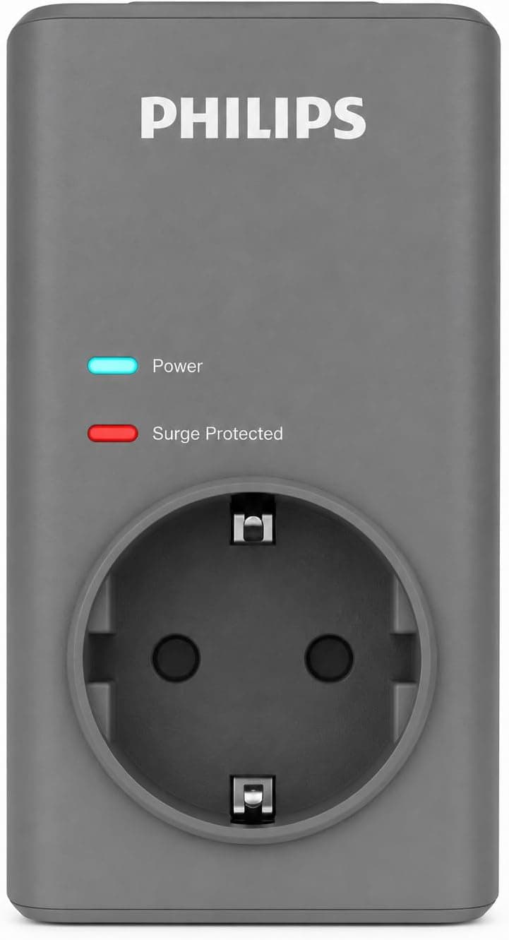 پریز برق محافظدار تکی PHILIPS 1140 Joule خاکستری مدل CHP7010G/10 پریز برق محافظدار تکی PHILIPS 1140 Joule خاکستری مدل CHP7010G/10