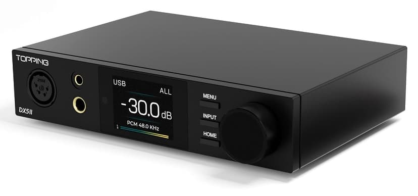 DAC و تقویتکننده هدفون رومیزی TOPPING با تراشه ES9039Q2M مدل DX5 II مشکی DAC و تقویتکننده هدفون رومیزی TOPPING با تراشه ES9039Q2M مدل DX5 II مشکی