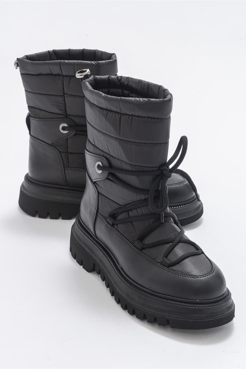 بوت برفی زنانه luvishoes چرم مشکی مدل Weld بوت برفی زنانه luvishoes چرم مشکی مدل Weld