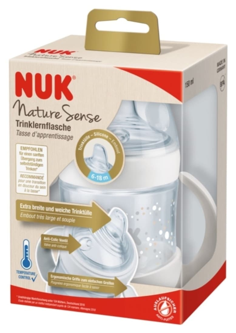 لیوان آموزشی Nuk نشانگر حرارتی PP Nature Sense 150ml سفید لیوان آموزشی Nuk نشانگر حرارتی PP Nature Sense 150ml سفید