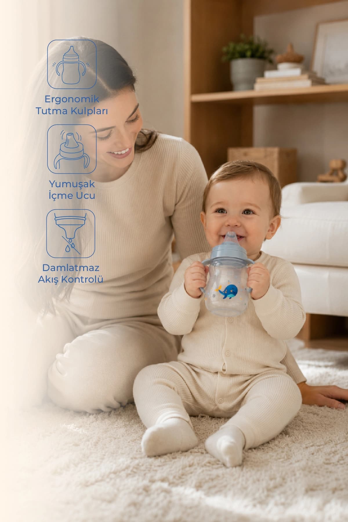 لیوان آبخوری Babyjem ضدچکه Suluk 250 ml خاکستری لیوان آبخوری Babyjem ضدچکه Suluk 250 ml خاکستری