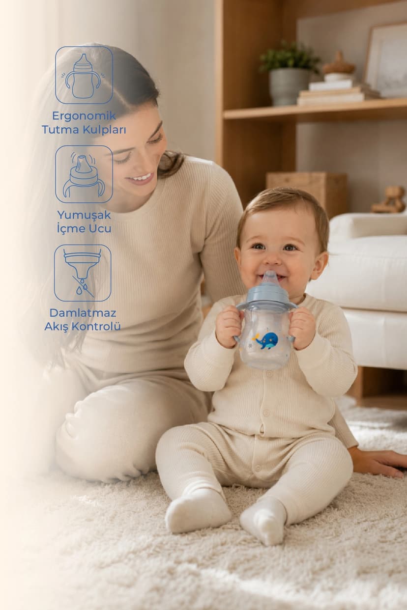 لیوان آبخوری Babyjem ضدچکه Suluk 250 ml خاکستری لیوان آبخوری Babyjem ضدچکه Suluk 250 ml خاکستری