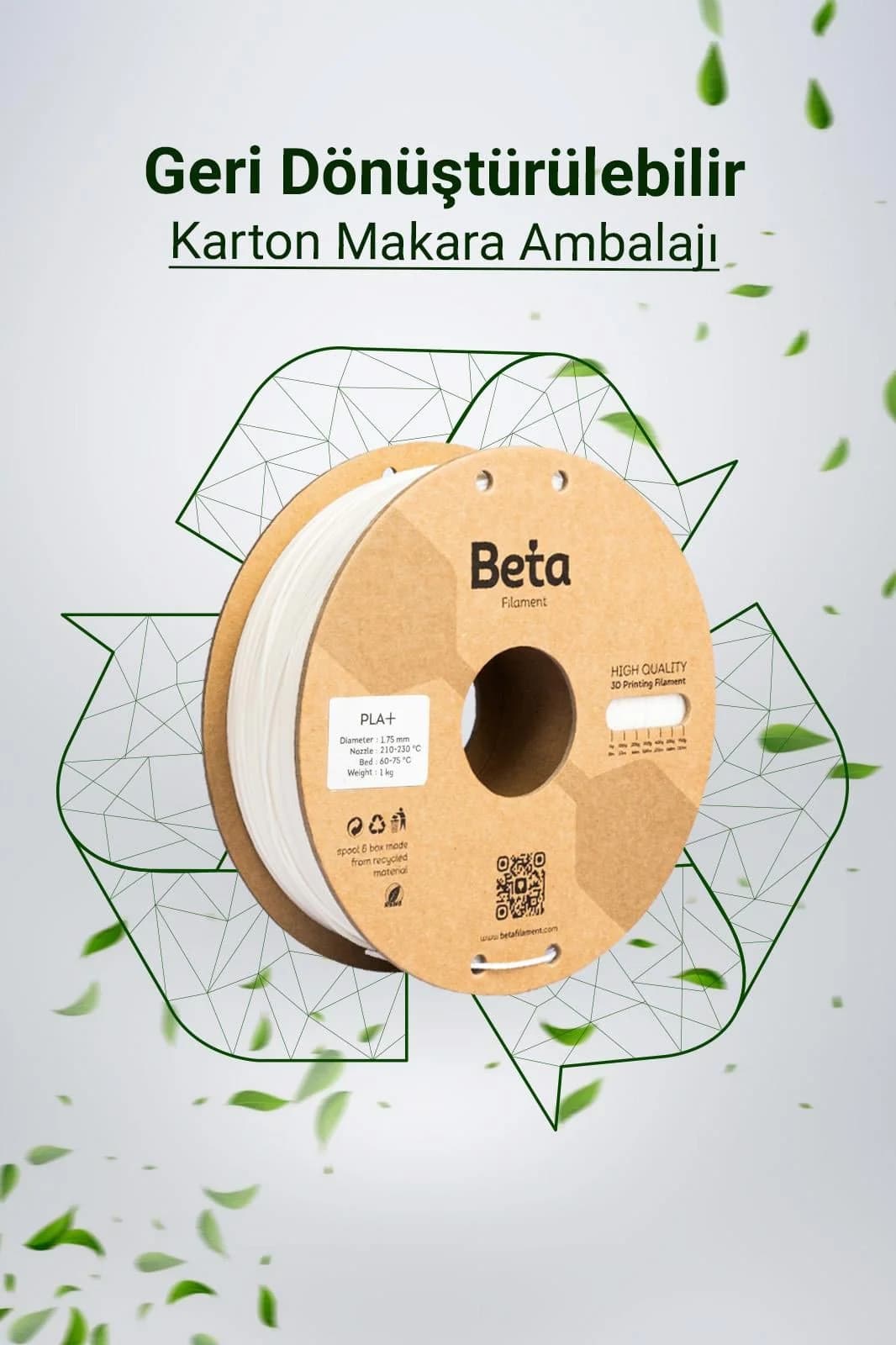 فیلامنت Beta Filament مدل PLA+ سفید فیلامنت Beta Filament مدل PLA+ سفید