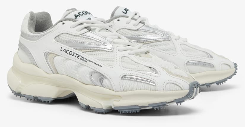 کفش اسنیکر مردانه Lacoste سفید خاکستری مدل L003 2K24 کفش اسنیکر مردانه Lacoste سفید خاکستری مدل L003 2K24