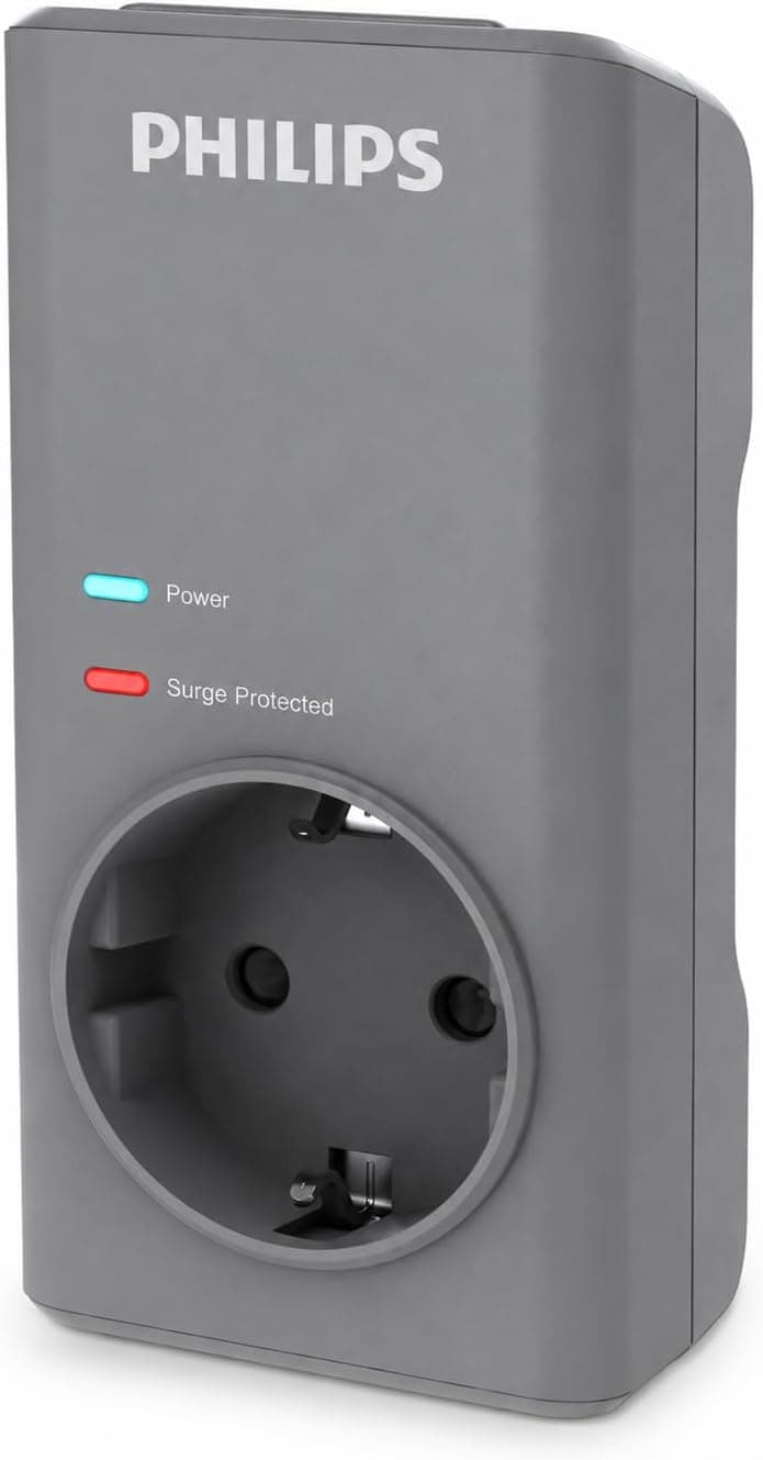 پریز برق محافظدار تکی PHILIPS 1140 Joule خاکستری مدل CHP7010G/10 پریز برق محافظدار تکی PHILIPS 1140 Joule خاکستری مدل CHP7010G/10