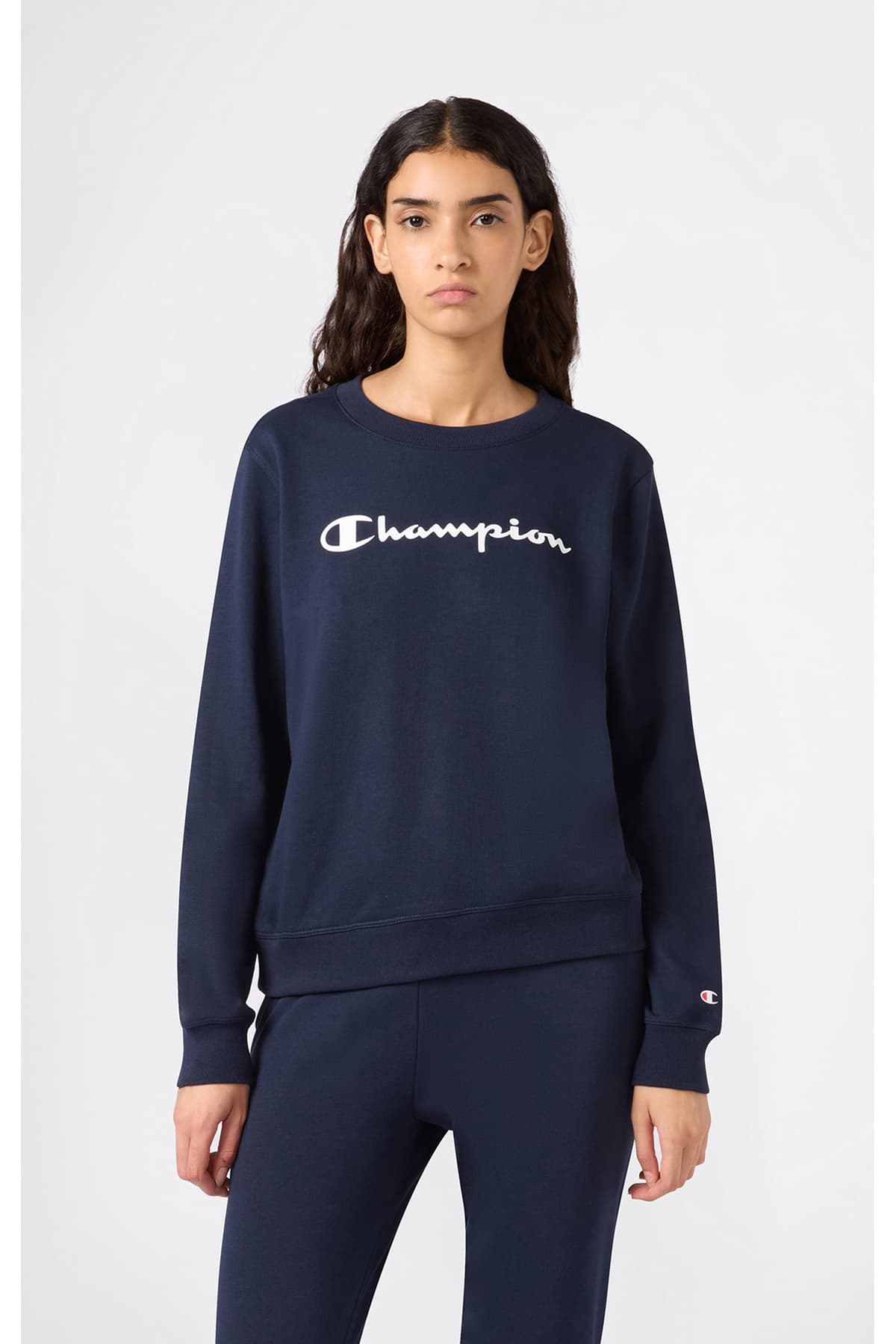 سوئیشرت زنانه Champion یقه گرد سرمهای Script Shop مدل 118427-BS501 سوئیشرت زنانه Champion یقه گرد سرمهای Script Shop مدل 118427-BS501