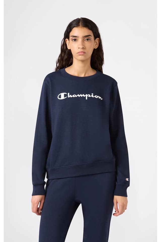 سوئیشرت زنانه Champion یقه گرد سرمهای Script Shop مدل 118427-BS501 سوئیشرت زنانه Champion یقه گرد سرمهای Script Shop مدل 118427-BS501