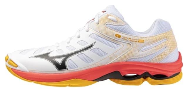 کفش والیبال یونیسکس Mizuno مدل Wave Voltage 2 سفید/نارنجی کفش والیبال یونیسکس Mizuno مدل Wave Voltage 2 سفید/نارنجی