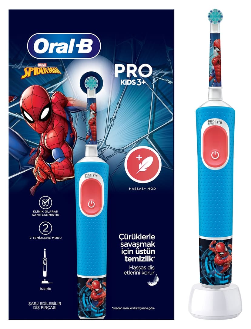 مسواک برقی شارژی کودک Oral-B سری ویژه Spiderman مدل Vitality Pro مسواک برقی شارژی کودک Oral-B سری ویژه Spiderman مدل Vitality Pro