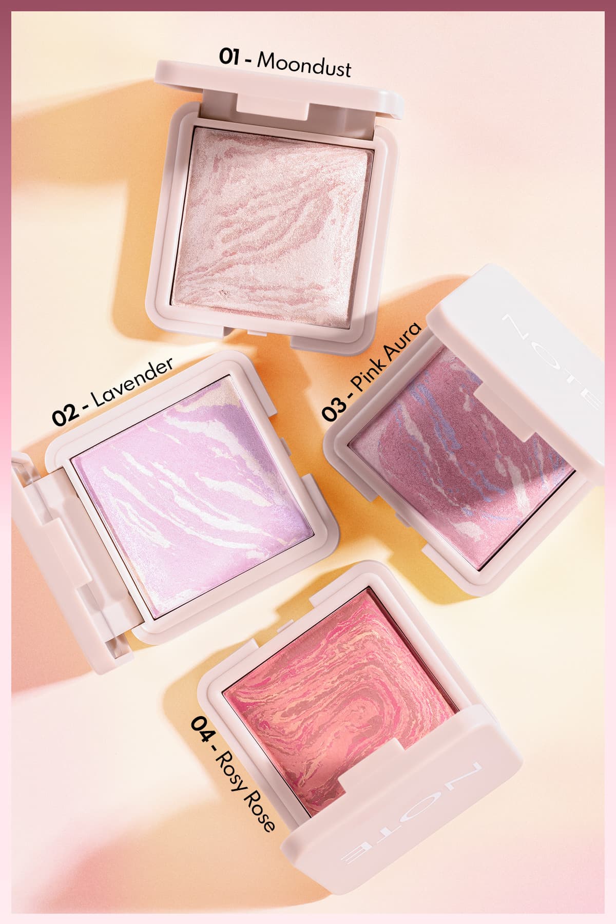 رژگونه و هایلایتر پخته مرمری Note Cosmetics مدل 04 Rosy Rose رژگونه و هایلایتر پخته مرمری Note Cosmetics مدل 04 Rosy Rose