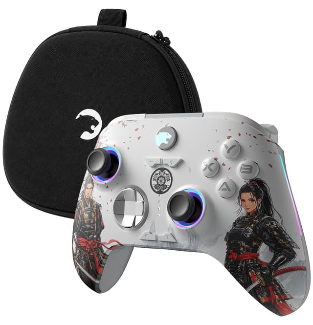 دسته بازی بیسیم Gamepower سفید RGB مدل Force سازگار با PC با اتصال 2.4G، Bluetooth و کابلی همراه کیف حمل دسته بازی بیسیم Gamepower سفید RGB مدل Force سازگار با PC با اتصال 2.4G، Bluetooth و کابلی همراه کیف حمل