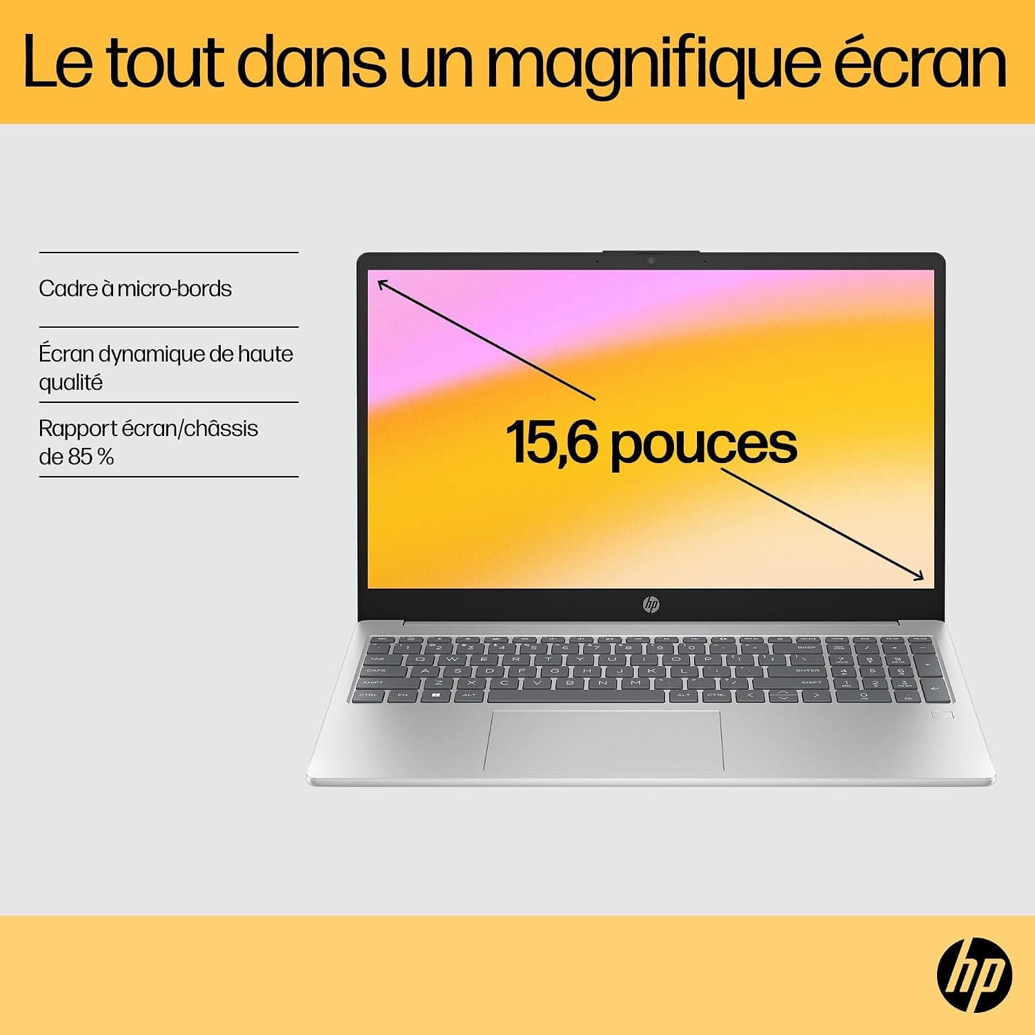 لپتاپ HP مدل 15-fc0005sf، 15.6 اینچ FHD، نقرهای لپتاپ HP مدل 15-fc0005sf، 15.6 اینچ FHD، نقرهای