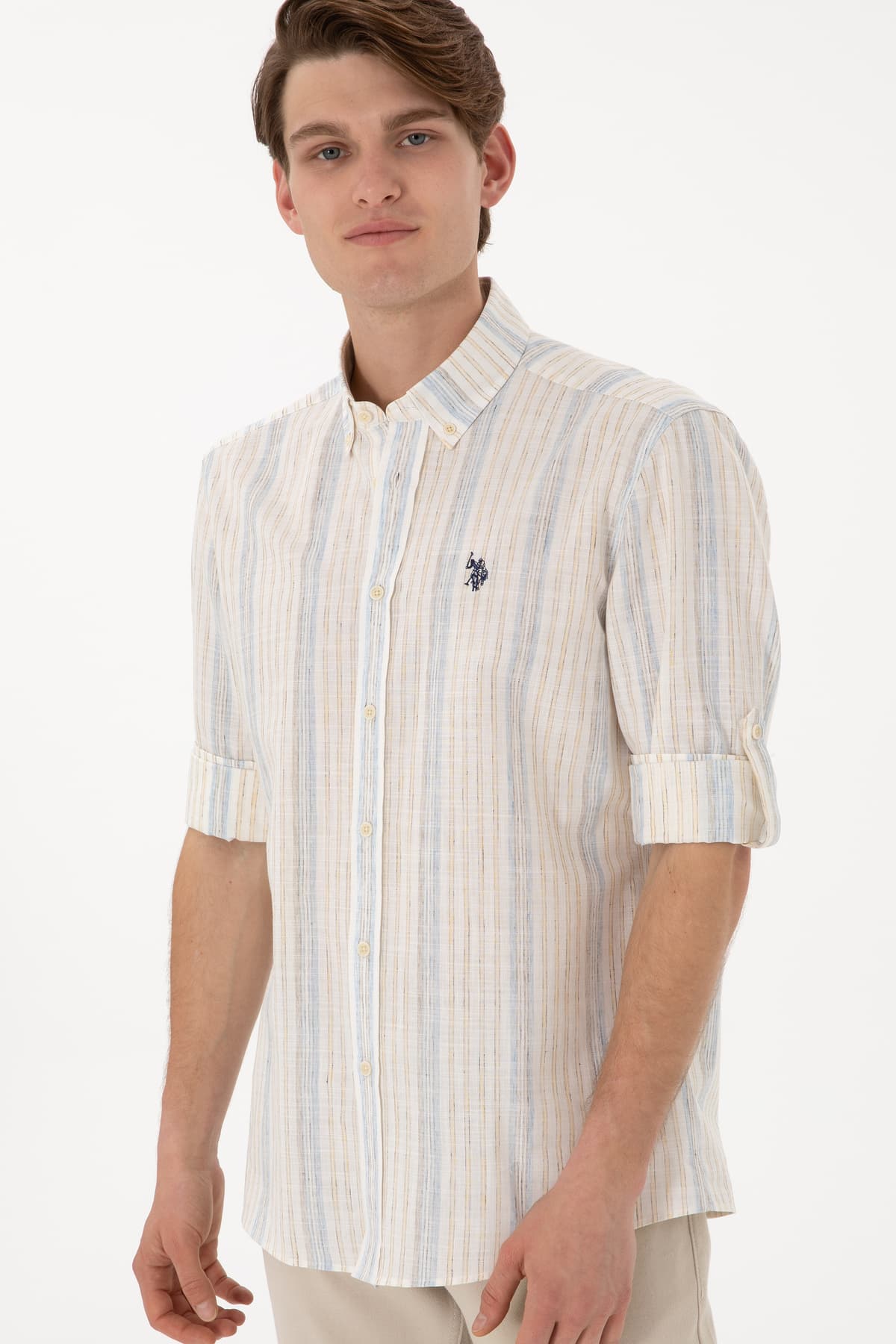 پیراهن مردانه U.S. Polo Assn. سفید آستینبلند مدل 50306289-VR013 پیراهن مردانه U.S. Polo Assn. سفید آستینبلند مدل 50306289-VR013