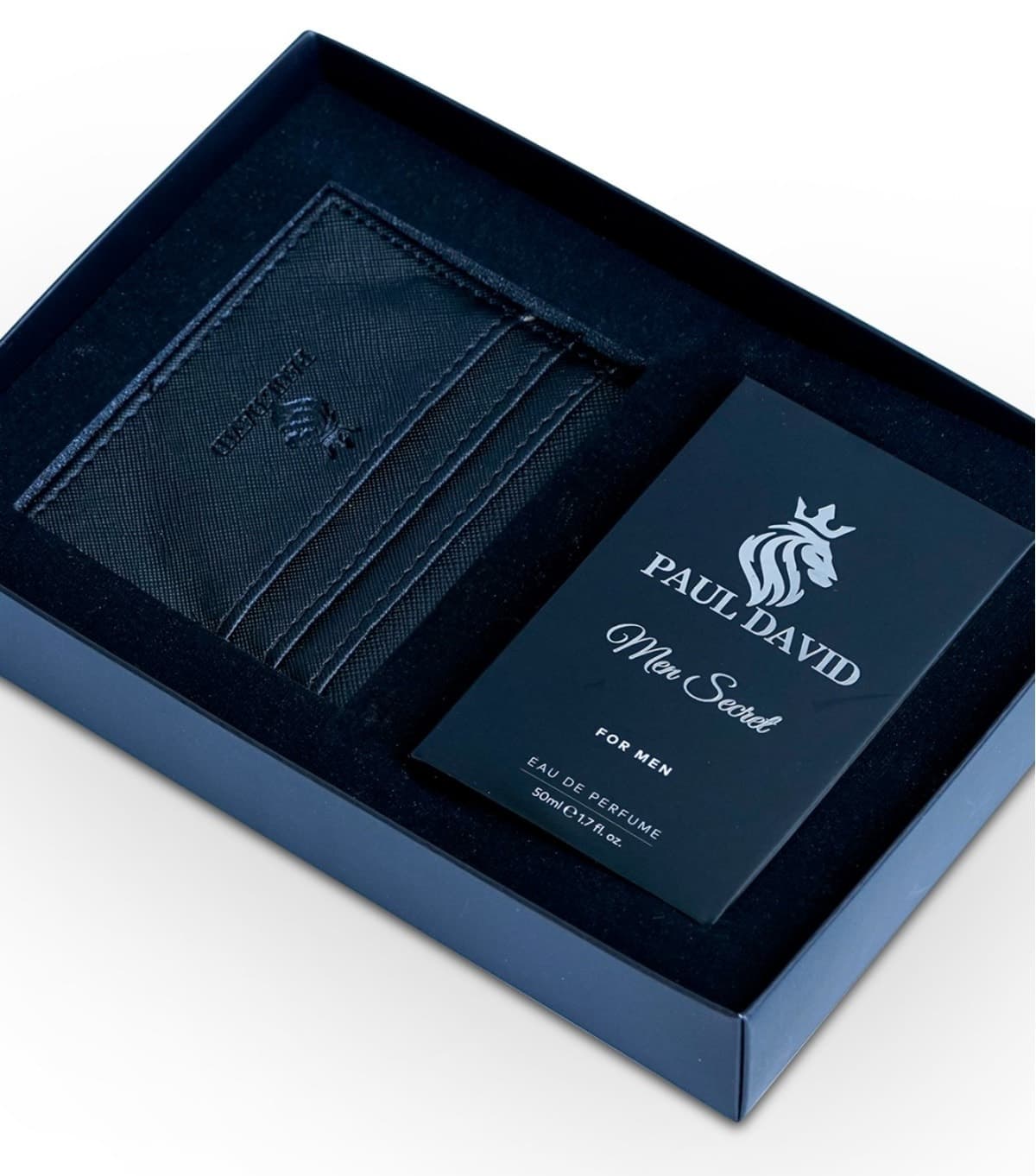 ست هدیه عطر مردانه Paul David شامل عطر EDP و جاکارتی چرمی مشکی مدل E-128-1 ست هدیه عطر مردانه Paul David شامل عطر EDP و جاکارتی چرمی مشکی مدل E-128-1