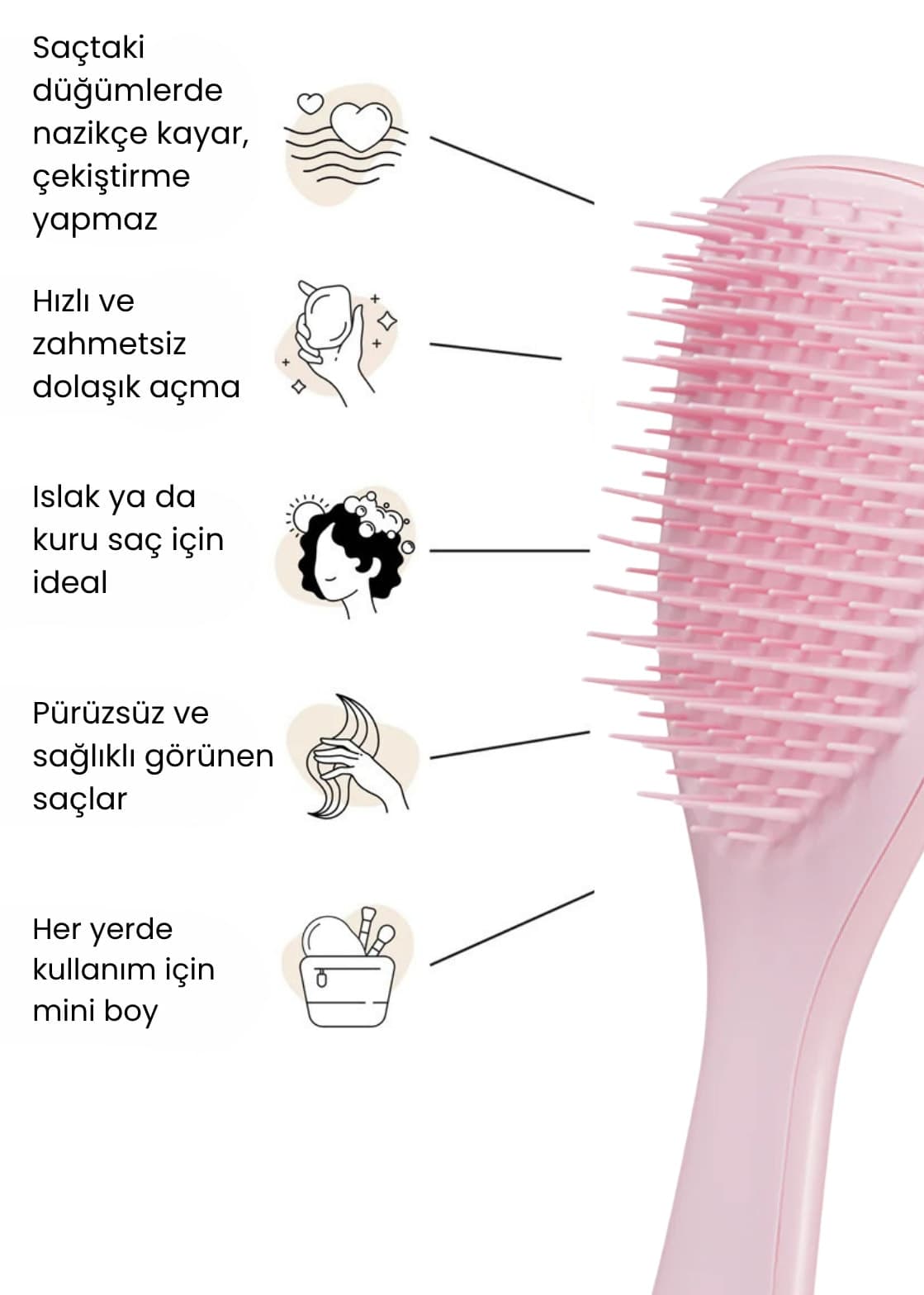 شانه برای موهای صاف و فر Tangle Teezer The Ultimate Detangler مینی ضدالکتریسیته ساکن صورتی هزارهای شانه برای موهای صاف و فر Tangle Teezer The Ultimate Detangler مینی ضدالکتریسیته ساکن صورتی هزارهای