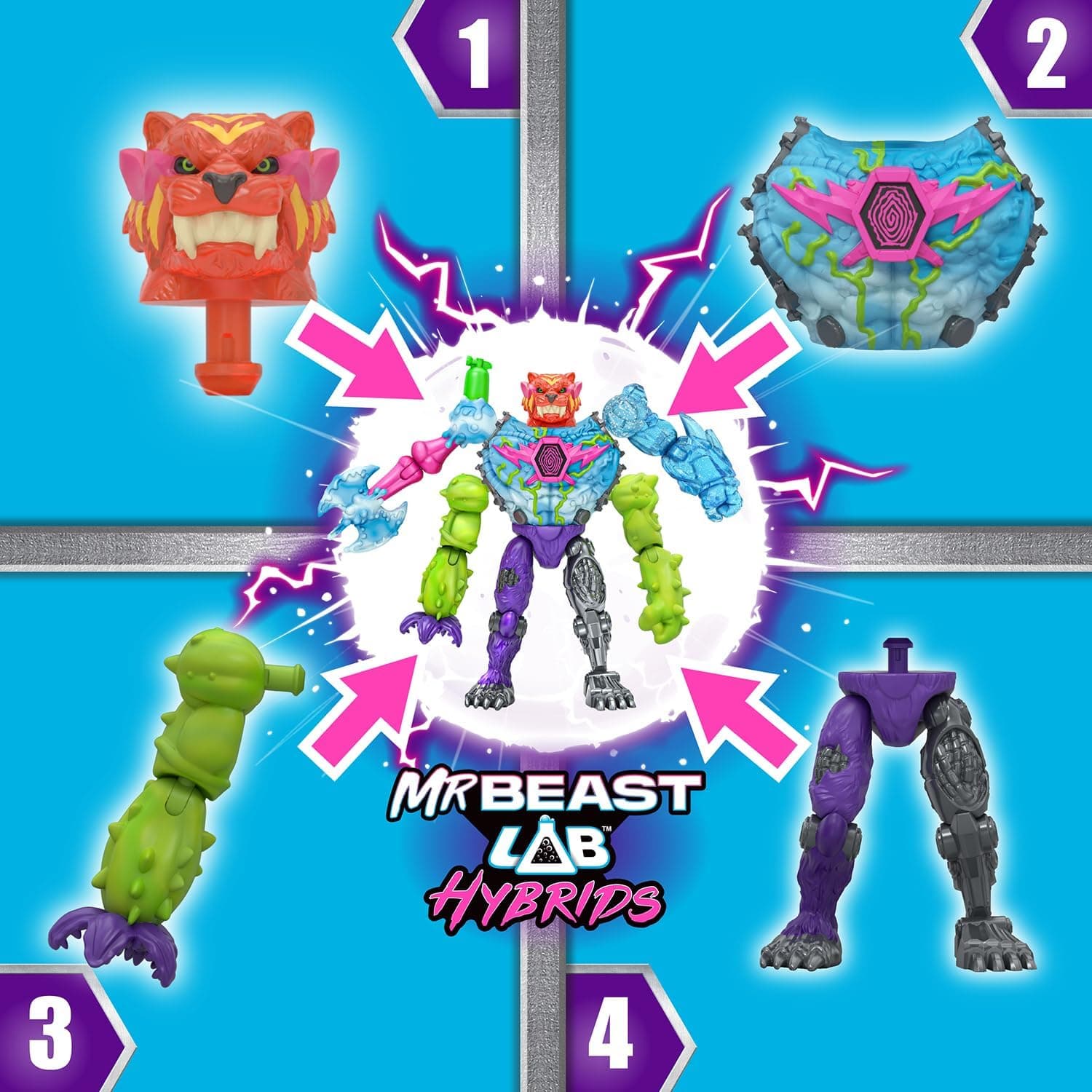 مجموعه اکشن فیگور MRBEAST LAB شامل 5 فیگور، قطعات هیبریدی و بیش از 30 هیولا مجموعه اکشن فیگور MRBEAST LAB شامل 5 فیگور، قطعات هیبریدی و بیش از 30 هیولا