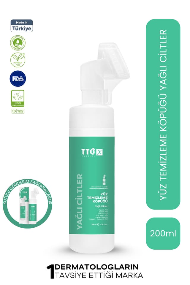 کف پاککننده صورت TTO با روغن درخت چای 200 ml اپلیکاتوردار پوست چرب کف پاککننده صورت TTO با روغن درخت چای 200 ml اپلیکاتوردار پوست چرب