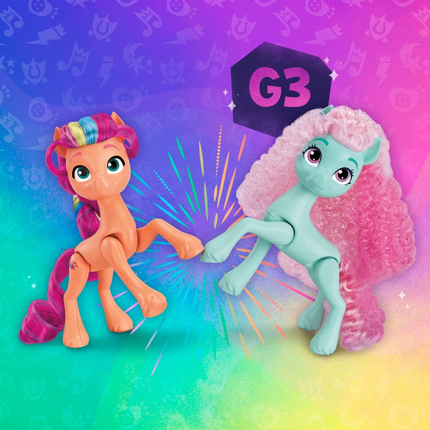 مجموعه ۶تایی عروسک اسب تکشاخ My Little Pony برای دختران و پسران ۳ ساله، مدل Rainbow Celebration، 5.5-Inch مجموعه ۶تایی عروسک اسب تکشاخ My Little Pony برای دختران و پسران ۳ ساله، مدل Rainbow Celebration، 5.5-Inch