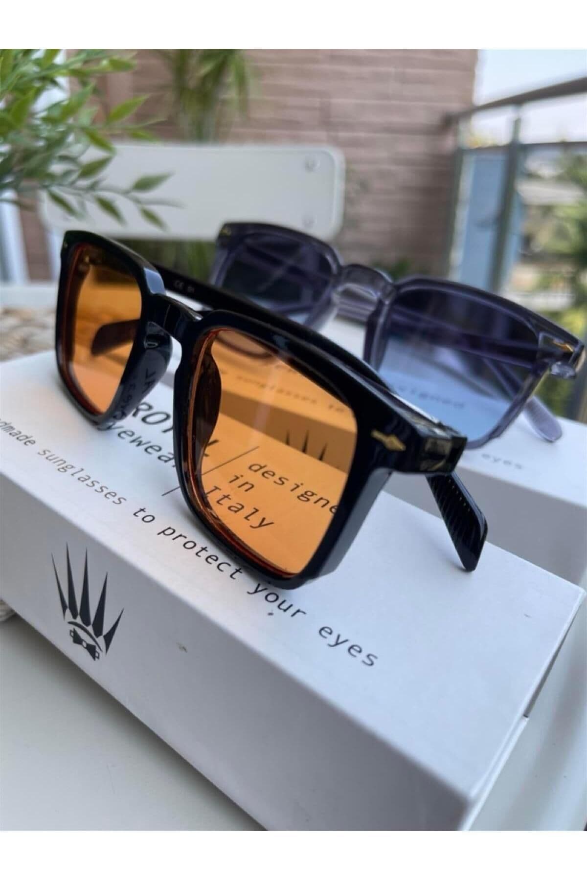 عینک آفتابی زنانه WATCHOFROYAL ست دوتایی وینتیج خاکستری-نارنجی لنز UV-400 عینک آفتابی زنانه WATCHOFROYAL ست دوتایی وینتیج خاکستری-نارنجی لنز UV-400