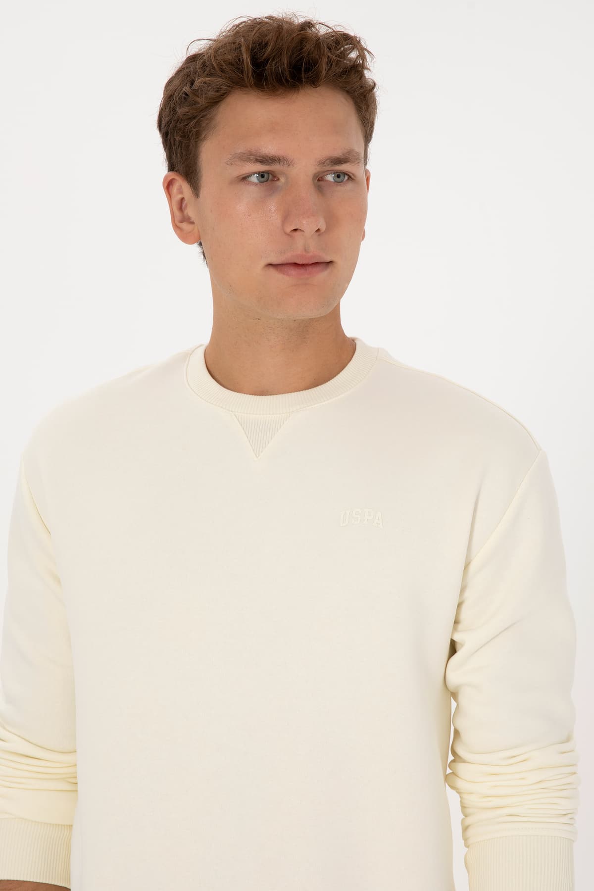سویشرت مردانه U.S. Polo Assn. فیت کامفورت یقه گرد کرم بیسیک مدل 50313757-VR256 سویشرت مردانه U.S. Polo Assn. فیت کامفورت یقه گرد کرم بیسیک مدل 50313757-VR256