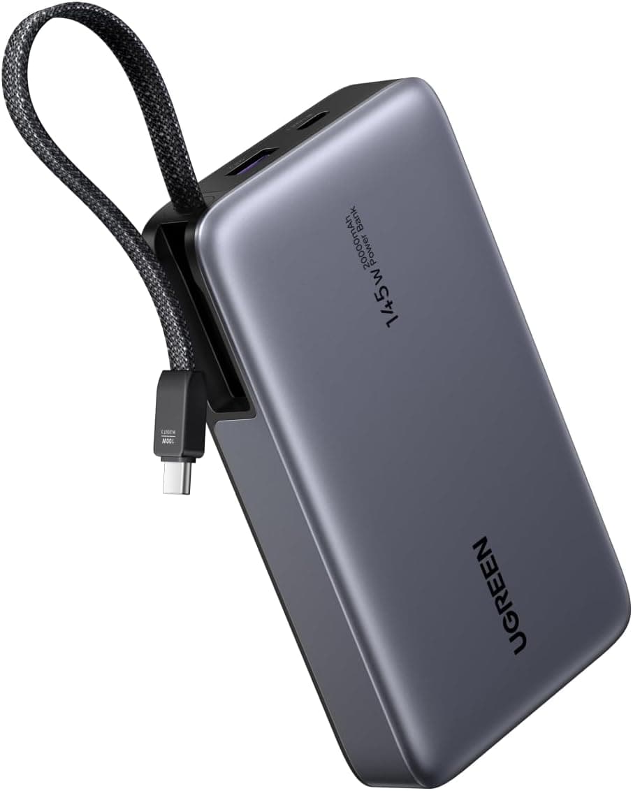 پاوربانک UGREEN 20000mAh با توان 67W و کابل داخلی مدل Nexode پاوربانک UGREEN 20000mAh با توان 67W و کابل داخلی مدل Nexode