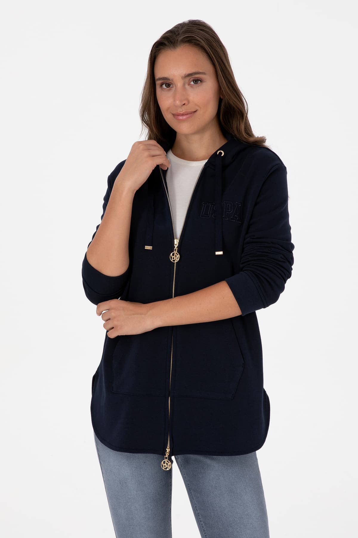 سویشرت زنانه U.S. Polo Assn. سرمهای زیپدار کاپوتدار مدل 50307714-VR033 سویشرت زنانه U.S. Polo Assn. سرمهای زیپدار کاپوتدار مدل 50307714-VR033