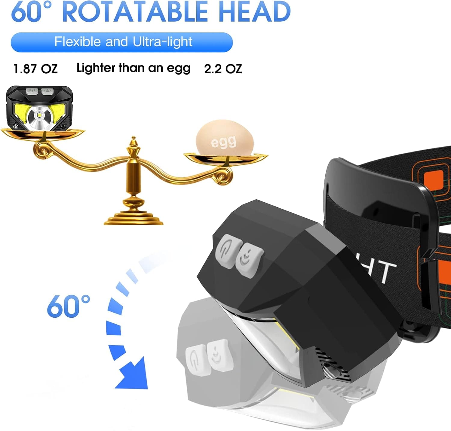 چراغ پیشانی LHKNL 2-Pack شارژی LED با روشنایی 1200 Lumen، نور سفید و قرمز، ضدآب و حسگر حرکتی چراغ پیشانی LHKNL 2-Pack شارژی LED با روشنایی 1200 Lumen، نور سفید و قرمز، ضدآب و حسگر حرکتی