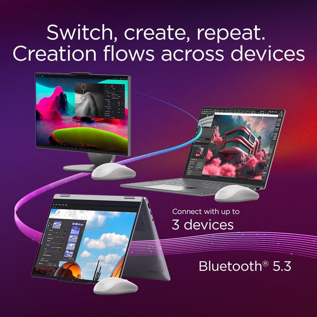 ماوس بیصدای بلوتوثی Lenovo مدل Yoga به رنگ صدفی ماوس بیصدای بلوتوثی Lenovo مدل Yoga به رنگ صدفی