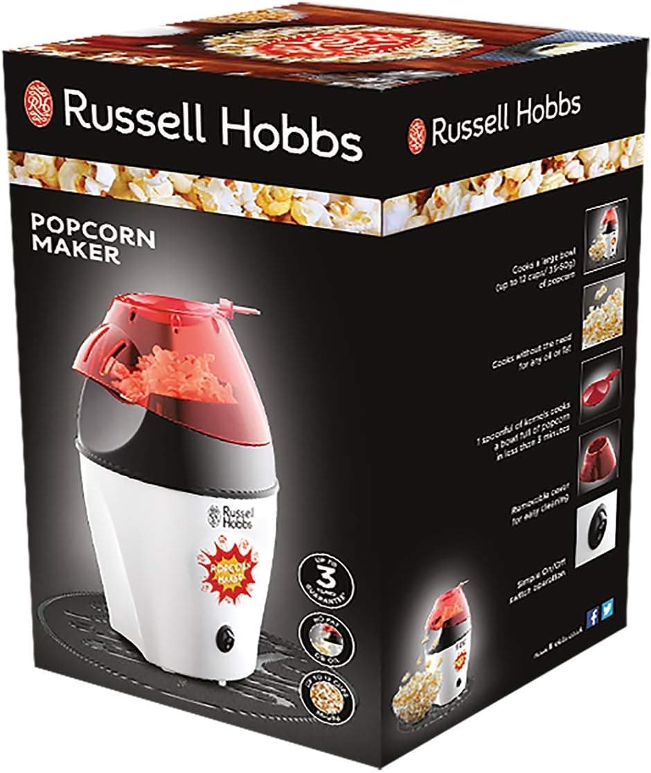 دستگاه پاپکورن ساز Russell Hobbs سفید 1290 W مدل Fiesta-24630-56 دستگاه پاپکورن ساز Russell Hobbs سفید 1290 W مدل Fiesta-24630-56
