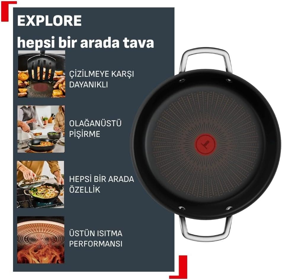 قابلمه Tefal Explore Fusion Core کمعمق 28cm قابلمه Tefal Explore Fusion Core کمعمق 28cm