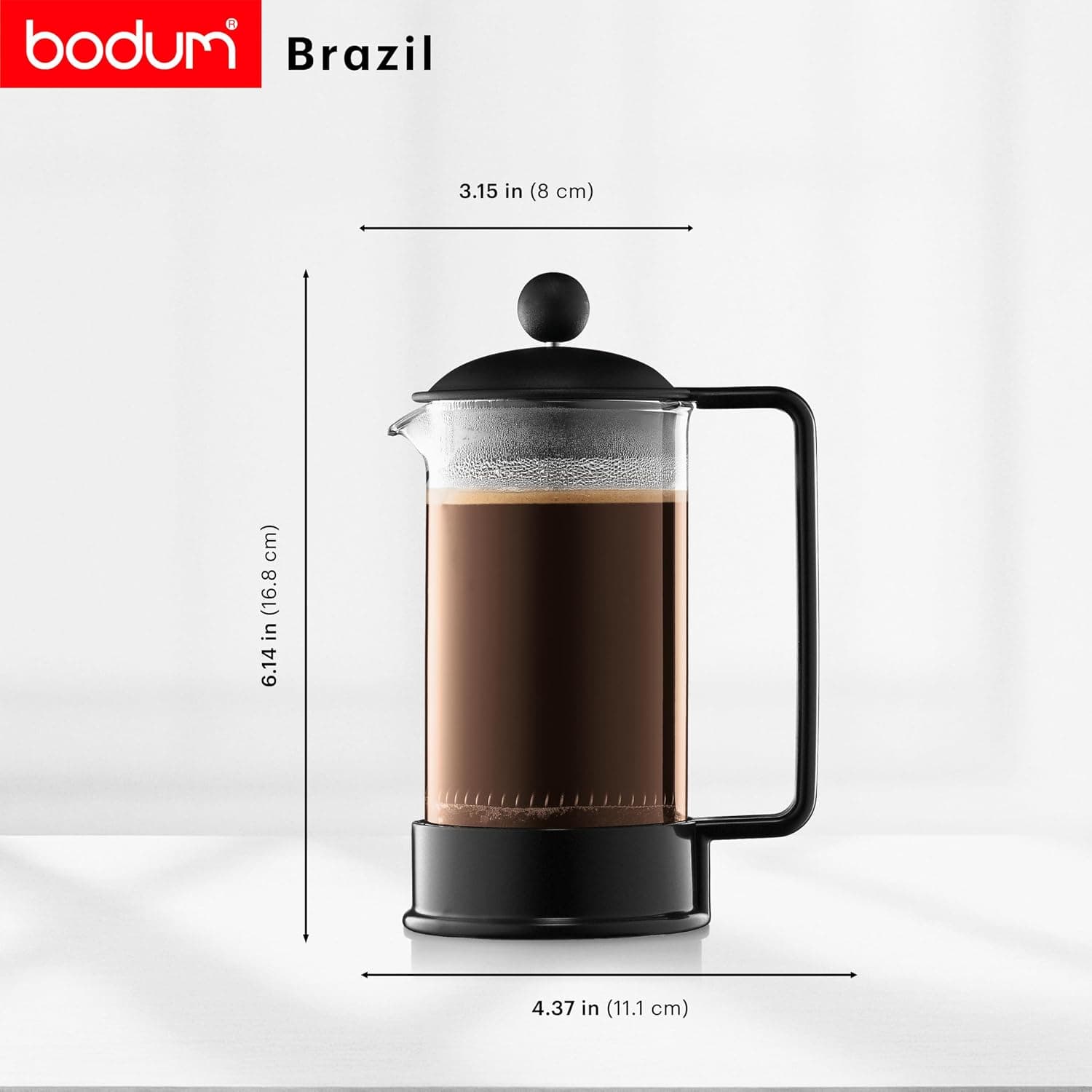 کافی پرس Bodum فیلتر ثابت فولاد ضدزنگ 0.35 لیتری مشکی مدل Brazıl کافی پرس Bodum فیلتر ثابت فولاد ضدزنگ 0.35 لیتری مشکی مدل Brazıl