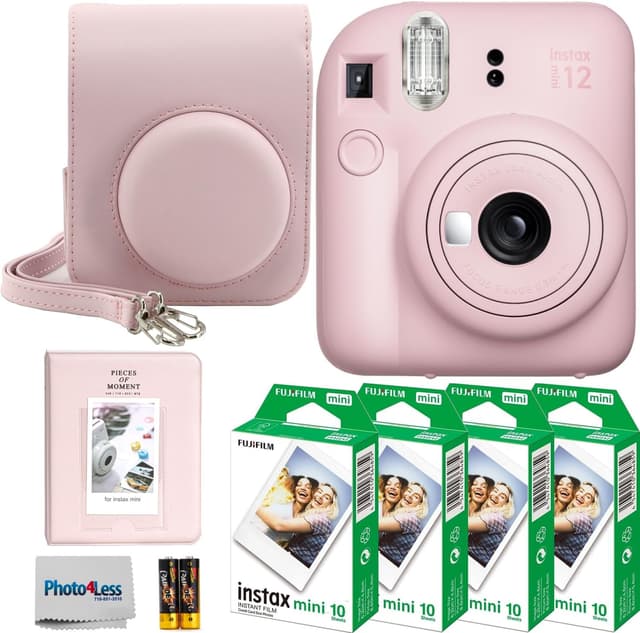 دوربین چاپ فوری Fujifilm INSTAX Mini 12 همراه 4 بسته فیلم 10تایی، آلبوم و کیف صورتی شکوفهای دوربین چاپ فوری Fujifilm INSTAX Mini 12 همراه 4 بسته فیلم 10تایی، آلبوم و کیف صورتی شکوفهای