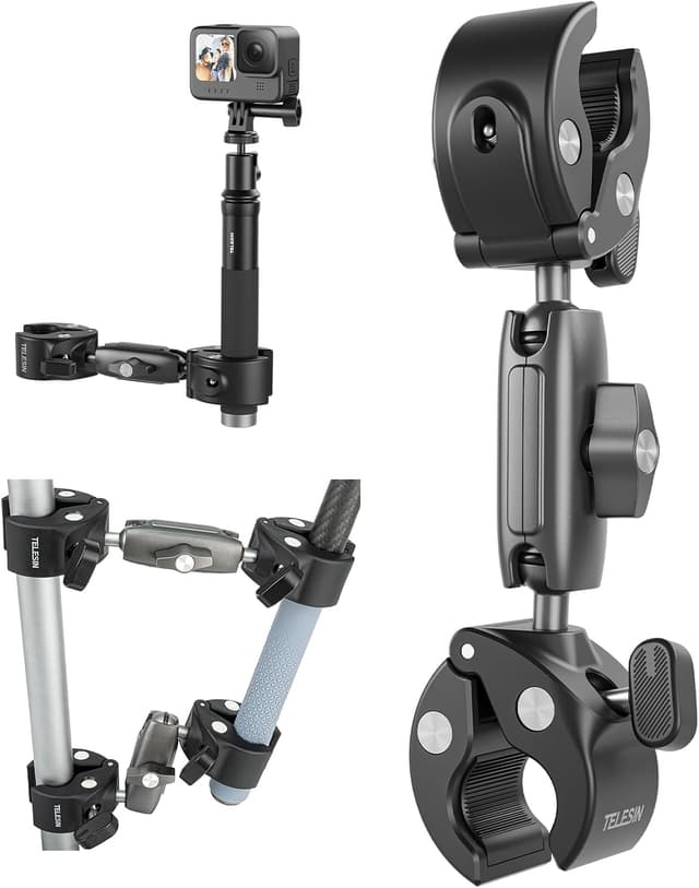 پایه گیرهای دوگانه TELESIN Duall برای دوچرخه و موتورسیکلت سازگار با GoPro DJI Insta360 پایه گیرهای دوگانه TELESIN Duall برای دوچرخه و موتورسیکلت سازگار با GoPro DJI Insta360