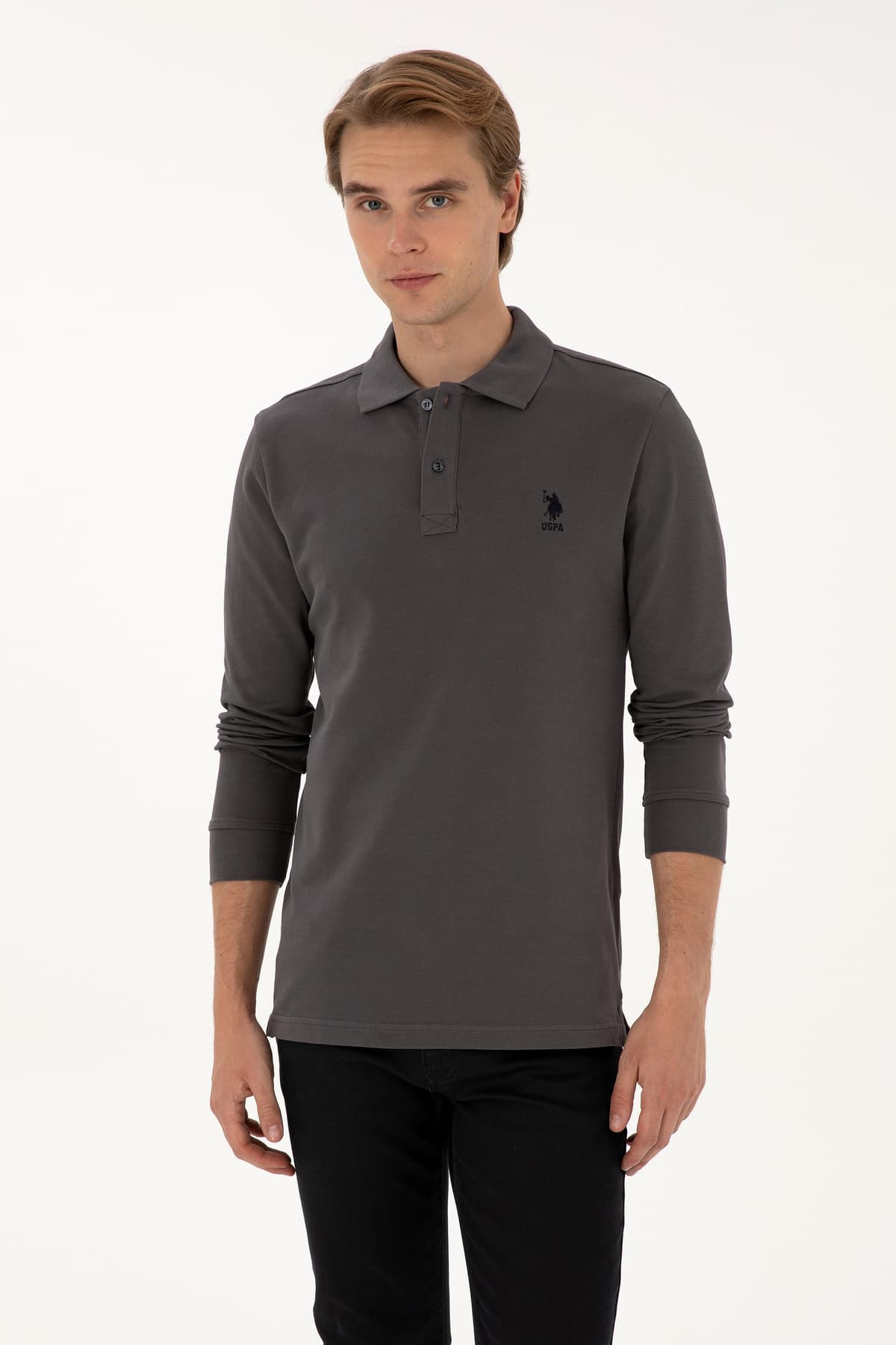 سویشرت مردانه U.S. Polo Assn. فیت معمولی یقه پولو خاکستری بیسیک مدل 50307757-VR024 سویشرت مردانه U.S. Polo Assn. فیت معمولی یقه پولو خاکستری بیسیک مدل 50307757-VR024