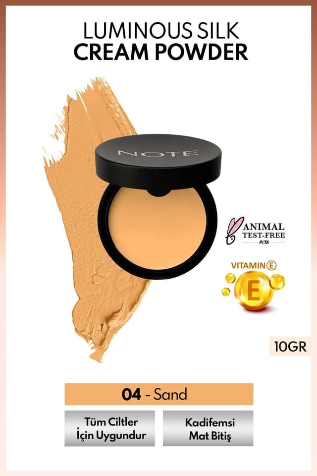 کرمپودر Note Cosmetics Luminous Silk با پایان مات مدل 04 Sand کرمپودر Note Cosmetics Luminous Silk با پایان مات مدل 04 Sand