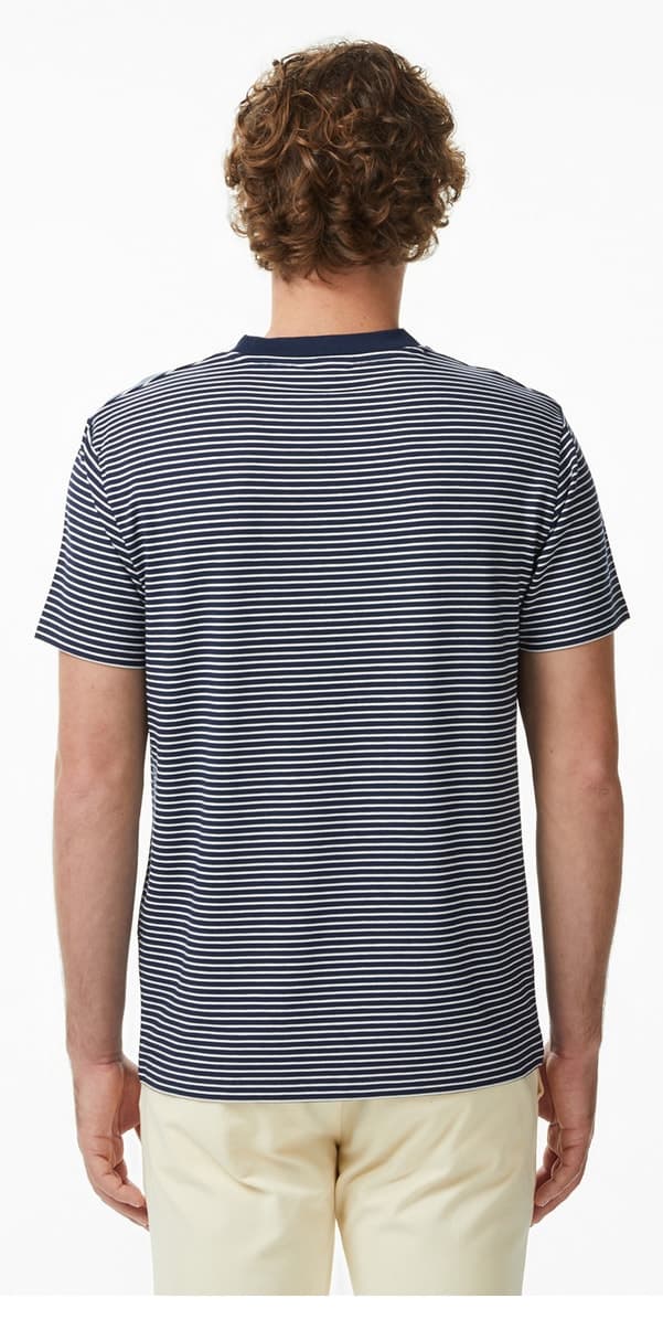 تیشرت مردانه Lacoste فیت معمولی یقه گرد راهراه سرمهای تیشرت مردانه Lacoste فیت معمولی یقه گرد راهراه سرمهای