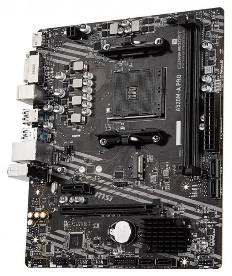 مادربرد MSI گیمینگ mATX سوکت AM4 چیپست AMD A520 مدل A520M-A PRO مادربرد MSI گیمینگ mATX سوکت AM4 چیپست AMD A520 مدل A520M-A PRO