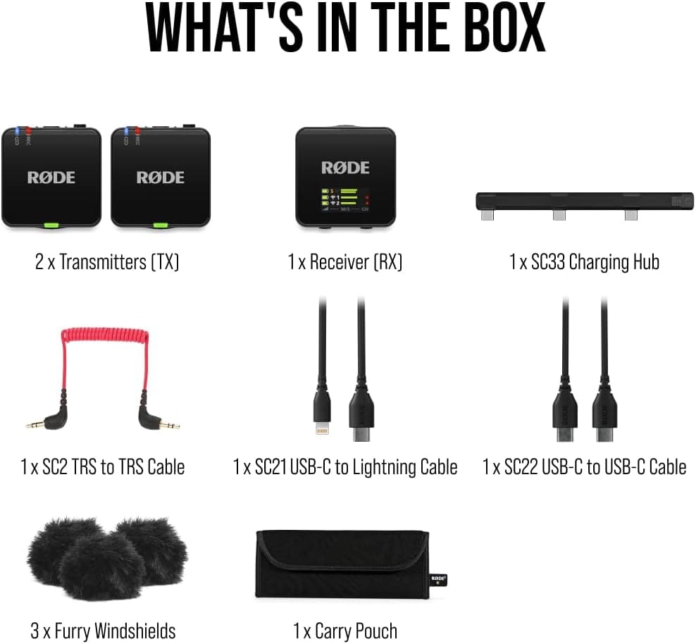 ست میکروفون بیسیم RØDE با دو فرستنده و قابلیت ضبط 32-bit مدل Wireless GO (Gen 3) ست میکروفون بیسیم RØDE با دو فرستنده و قابلیت ضبط 32-bit مدل Wireless GO (Gen 3)