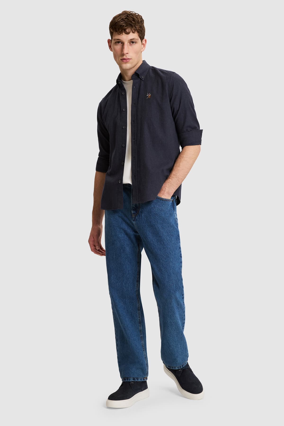 پیراهن مردانه U.S. Polo Assn. سرمهای رگولار فیت نخی آستین بلند مدل 50329685-VR033 پیراهن مردانه U.S. Polo Assn. سرمهای رگولار فیت نخی آستین بلند مدل 50329685-VR033