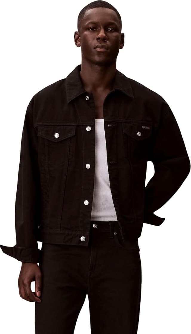 ژاکت مردانه Calvin Klein مشکی تراکر مدل 90S CK CLASSIC ژاکت مردانه Calvin Klein مشکی تراکر مدل 90S CK CLASSIC