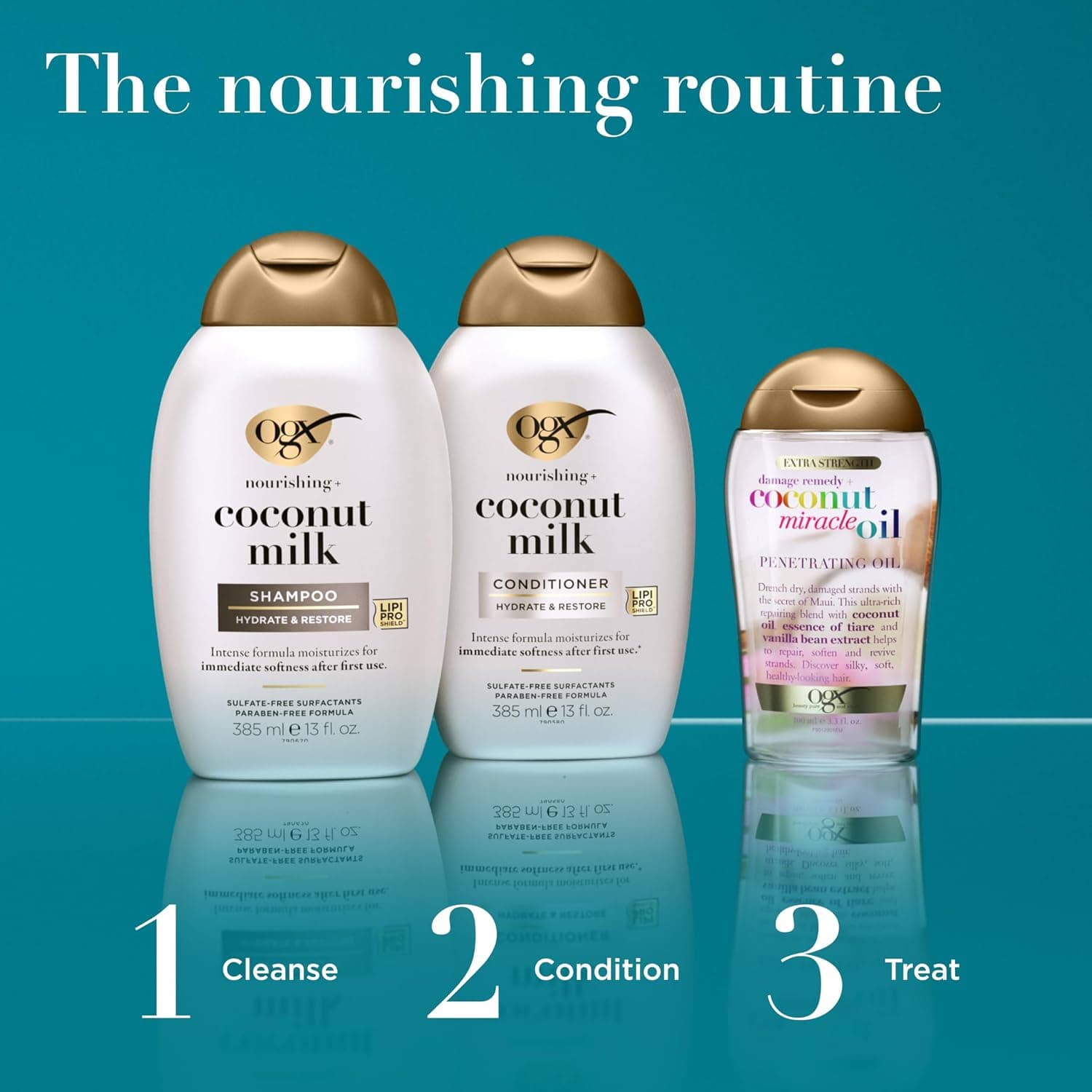 شامپو OGX حاوی شیر نارگیل مدل Nourishing+ حجم 385ml شامپو OGX حاوی شیر نارگیل مدل Nourishing+ حجم 385ml