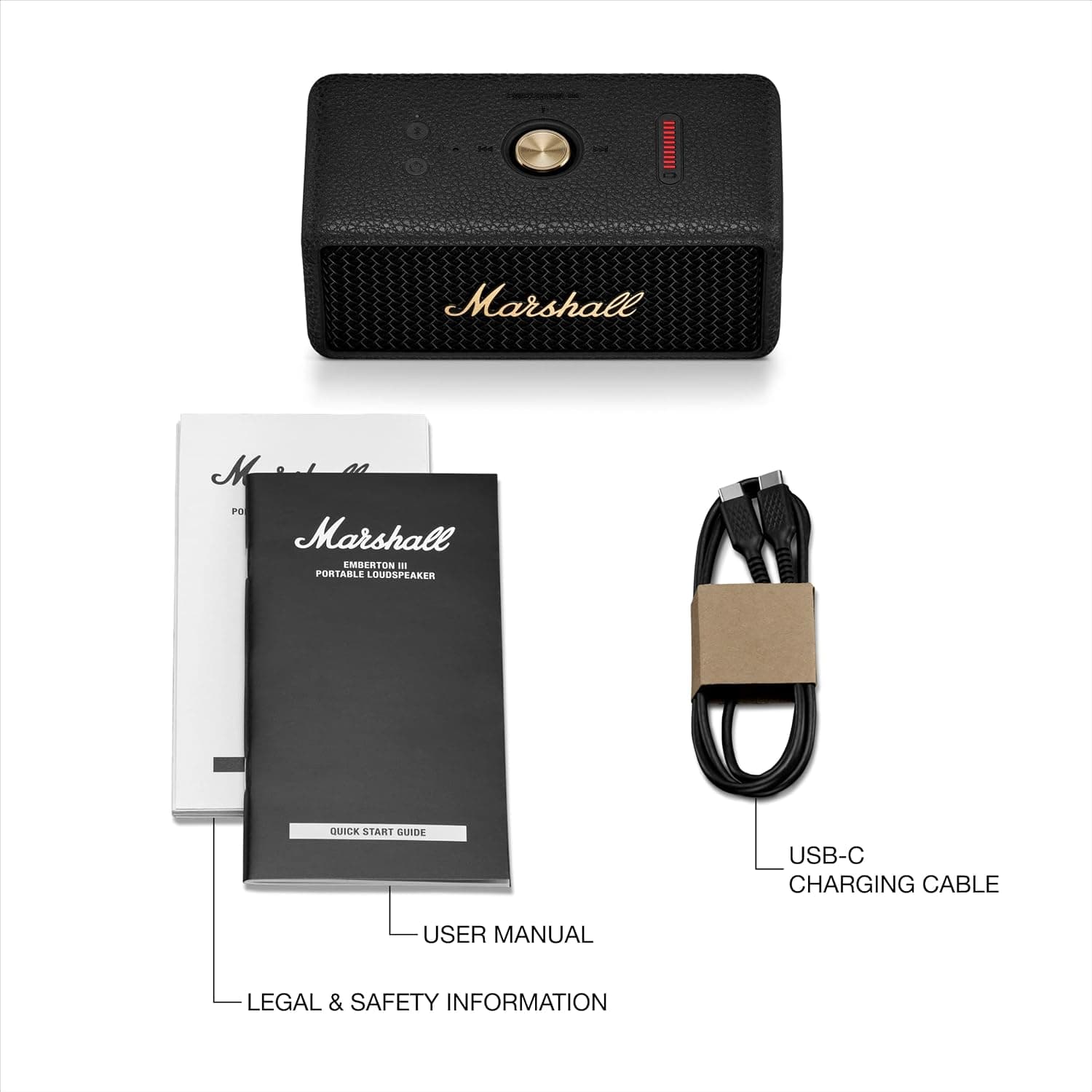 اسپیکر بلوتوثی Marshall مشکی و برنجی مدل Emberton III اسپیکر بلوتوثی Marshall مشکی و برنجی مدل Emberton III