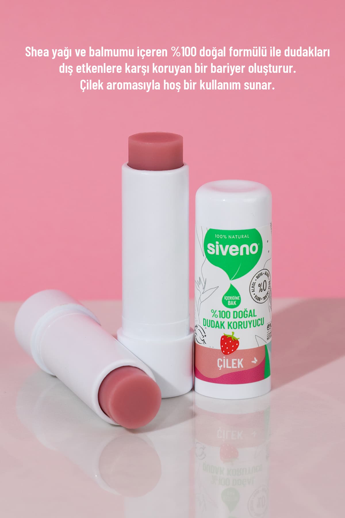 بالم لب Siveno طبیعی توت فرنگی گیاهی مرطوبکننده براقکننده ترمیمکننده 6g بالم لب Siveno طبیعی توت فرنگی گیاهی مرطوبکننده براقکننده ترمیمکننده 6g