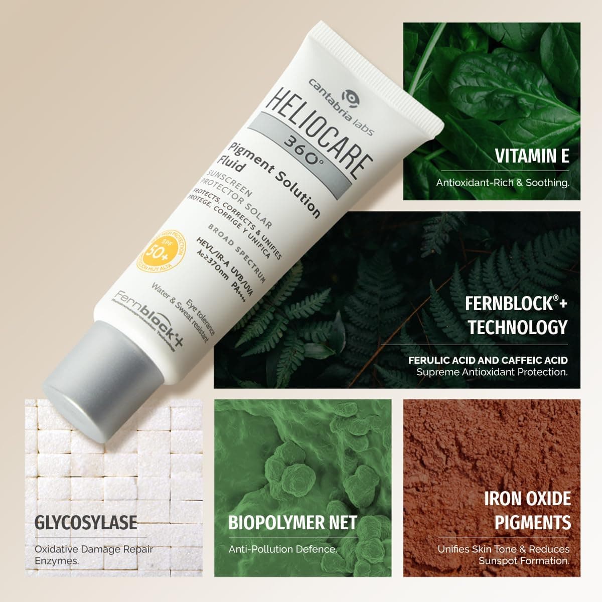 کرم ضدآفتاب HELIOCARE 360 Pigment Solution Fluid فاکتور 50 حجم 50 ml کرم ضدآفتاب HELIOCARE 360 Pigment Solution Fluid فاکتور 50 حجم 50 ml