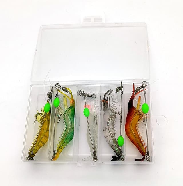 طعمه ماهیگیری میگوی سیلیکونی 5 عددی Valkyrie شبتاب و واقعنما جعبهدار 7,5cm 5,5gr طعمه ماهیگیری میگوی سیلیکونی 5 عددی Valkyrie شبتاب و واقعنما جعبهدار 7,5cm 5,5gr