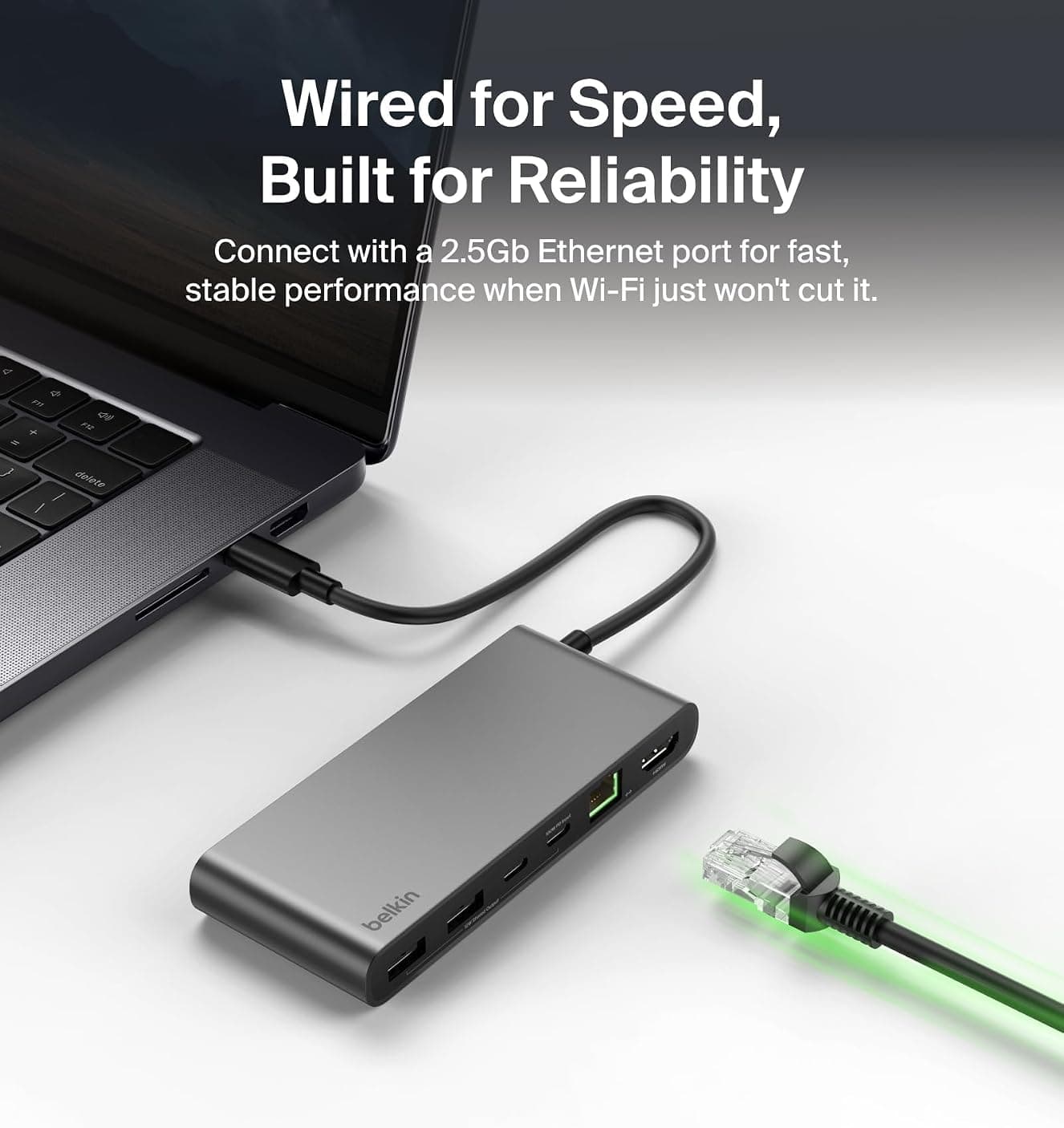 هاب USB-C 8 پورت Belkin Connect پشتیبانی نمایشگر 4K@60Hz شارژ 100W خاکستری هاب USB-C 8 پورت Belkin Connect پشتیبانی نمایشگر 4K@60Hz شارژ 100W خاکستری