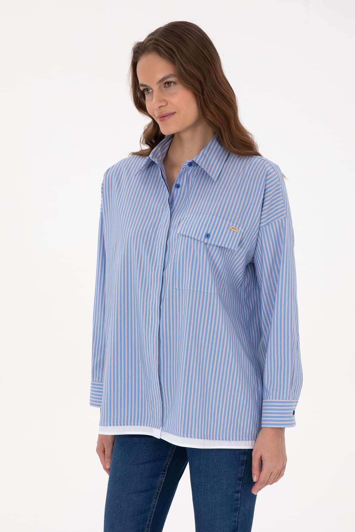 پیراهن زنانه U.S. Polo Assn. راهراه آستینبلند آبی سلطنتی مدل 50316369-VR032 پیراهن زنانه U.S. Polo Assn. راهراه آستینبلند آبی سلطنتی مدل 50316369-VR032
