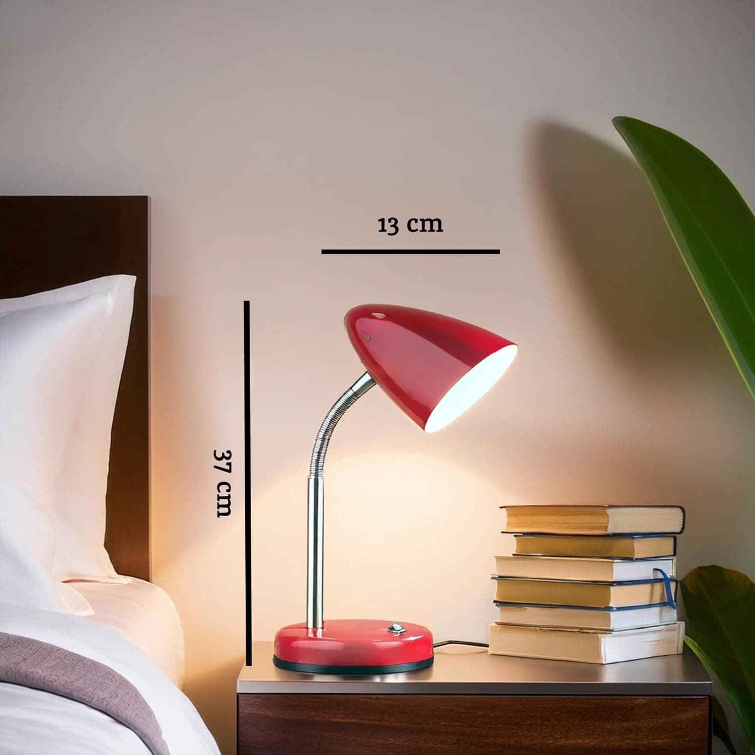 چراغ مطالعه رومیزی فلزی قرمز Premier مدل Housewares 36.5x13x13 cm چراغ مطالعه رومیزی فلزی قرمز Premier مدل Housewares 36.5x13x13 cm