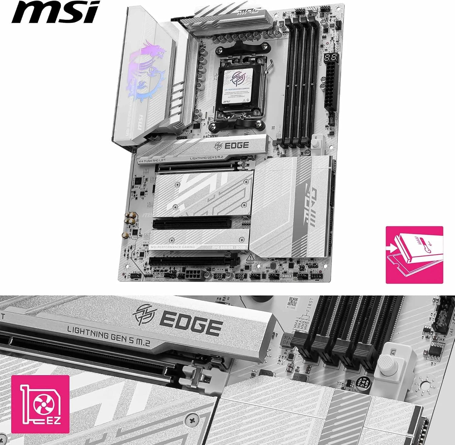 مادربرد MSI MPG B850 EDGE TI WIFI AM5 DDR5 8400MHZ(OC) ATX مادربرد MSI MPG B850 EDGE TI WIFI AM5 DDR5 8400MHZ(OC) ATX
