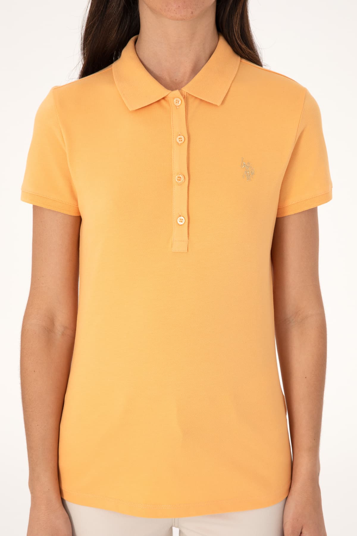 تیشرت زنانه U.S. Polo Assn. نارنجی ساده مدل 50300830-VR202 تیشرت زنانه U.S. Polo Assn. نارنجی ساده مدل 50300830-VR202
